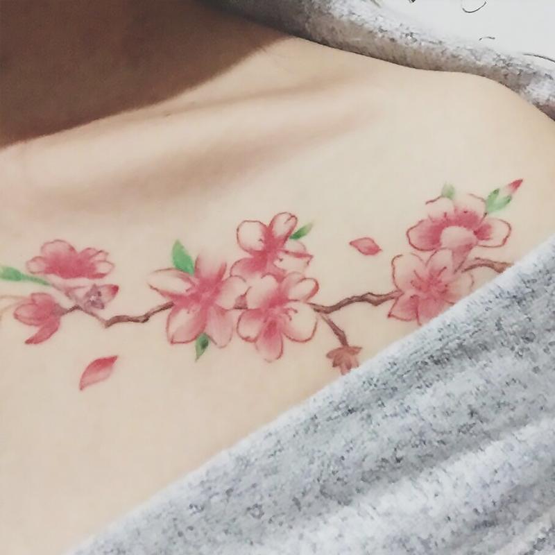 Floral Pattern Temporary Tattoo Sticker, 5pcs Waterproof Long Lasting Fake Tattoo Sticker, Body Art Sticker for Women & Men