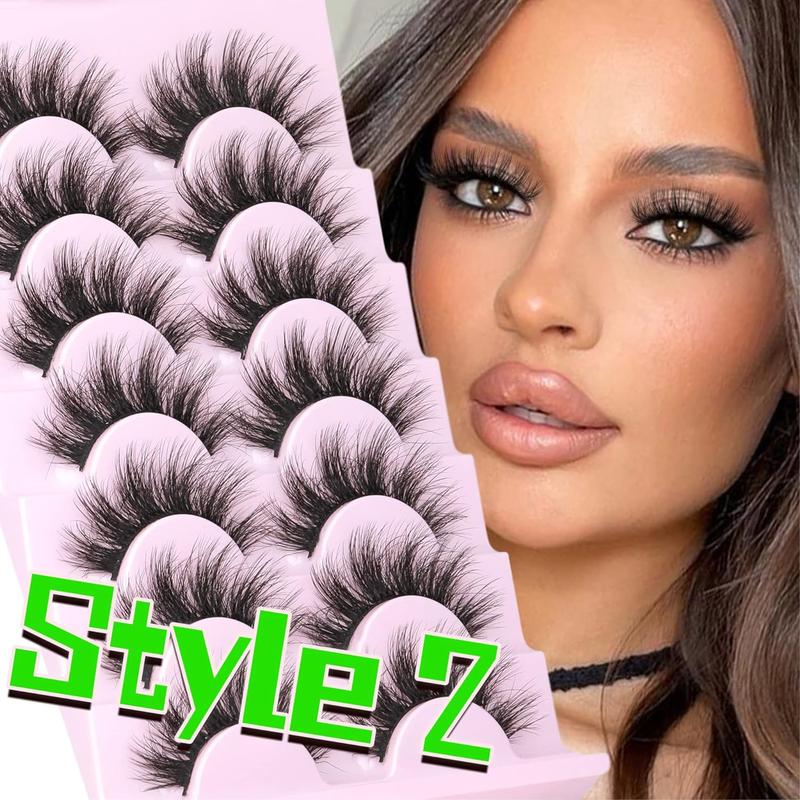 3D False Eyelashes, 21 Pairs Natural Curling Wispy Cat Eye Faux Cluster Lashes, Volumized False Eyelashes for Women and Girls Eye Makeup Enhancement