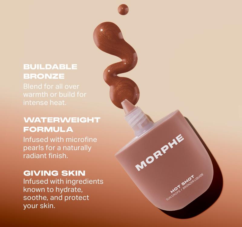 Morphe Hot Shot Sun Drops, Bronzer Drops, Bronzing Drops, Buildable Bronzer