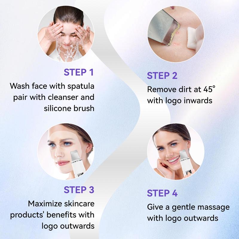 Rechargeable Ultrasonic Skin Scrubber, USB Rechargeable Facial Cleaner with High-frequency Vibration Massage, Fall Facial Skin Care Tool for Women, Halloween Gift, Christmas Gift Idea