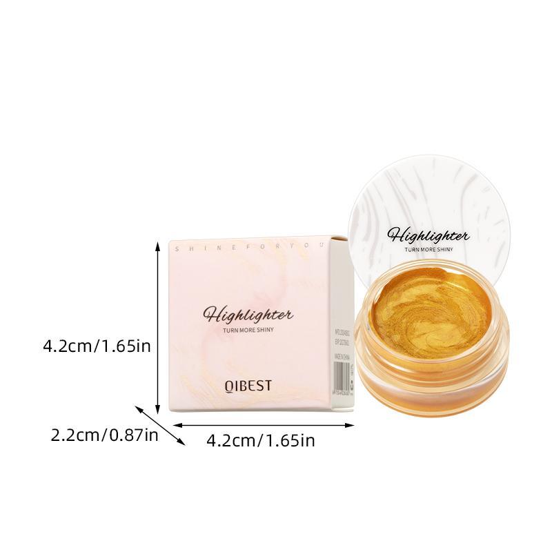 Long Lasting Glitter Highlighter Cream, 1 Box Natural Glitter Face Brightening Cream, Highlighter Body Makeup for Women & Girls