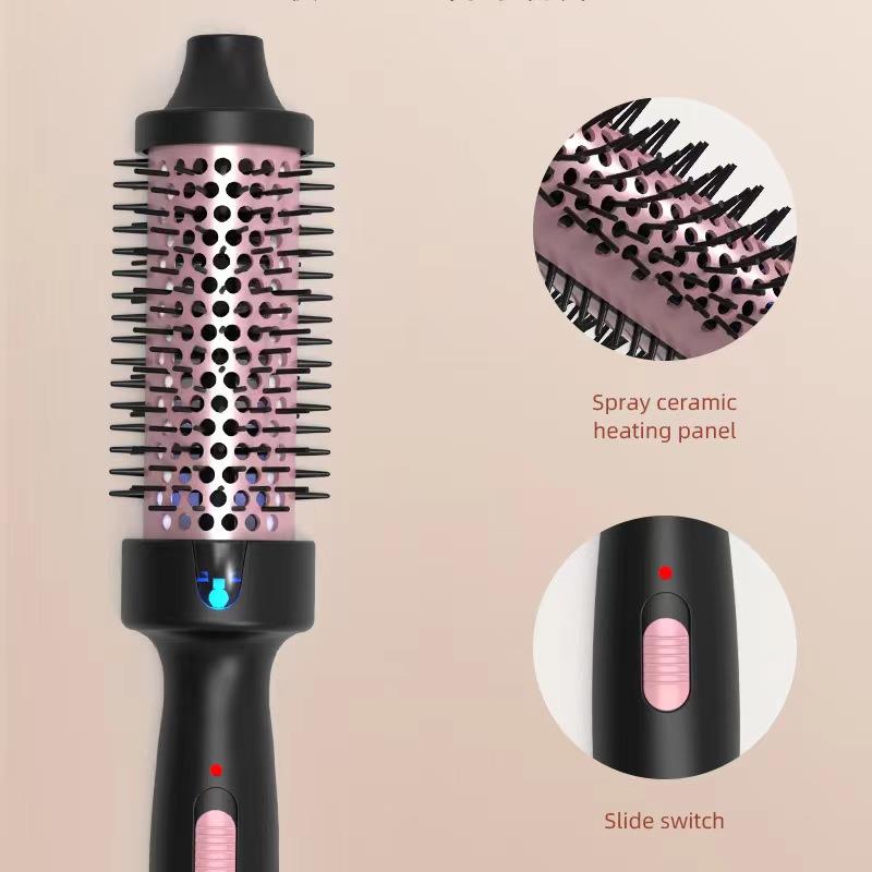 1.25-inch Professional Heated Curly Hair Brush Straight Hair Comb, Hot Tools Thermal Brush, Negative lon Perm Stick HeatingRound Brush Dual-purpose Hair Styling Comb, American Standard Plug, Women'sHair Styling Tool Comfort 1 2 inch curler