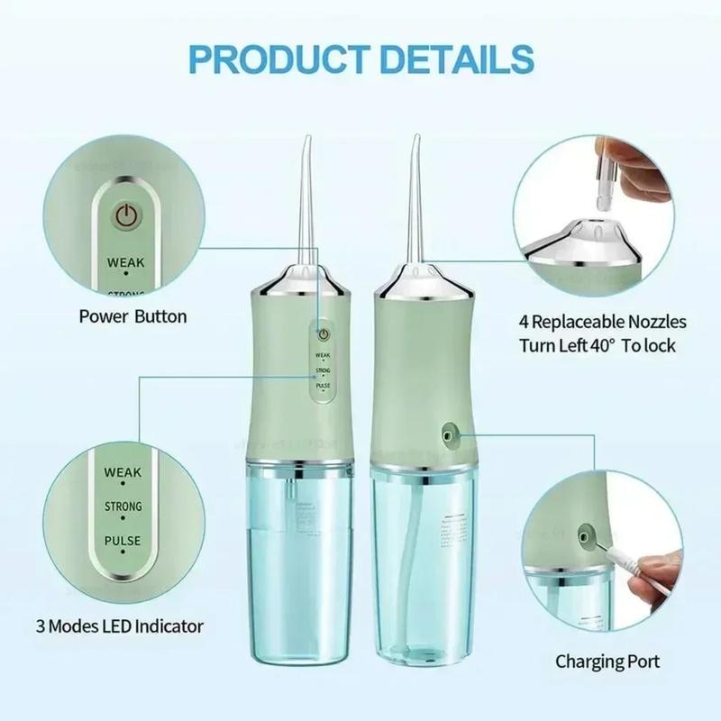 Electric Water Flosser, Smart Chip for Precision Pressure Control, 360° Rotating Nozzle, Oral Irrigator, Deep Clean Teeth and Gums, Christmas Gift