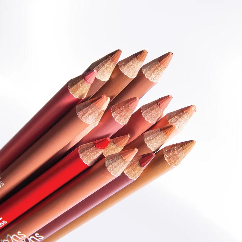 Beauty Creations Wooden LIP Liners, Very Creamy Formula, Glides Smoothly, Pigmented, Long Wear Wooden Pencils