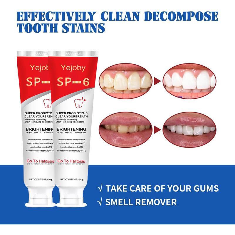 2024 Sp-6 Ultra Whitening,Sp 6 Toothpaste, Ultra Whitening Toothpaste Sp-6,Probiotic Brightening Toothpaste,Deep Cleaning Care Toothpaste,Fresh Breath Toothpaste