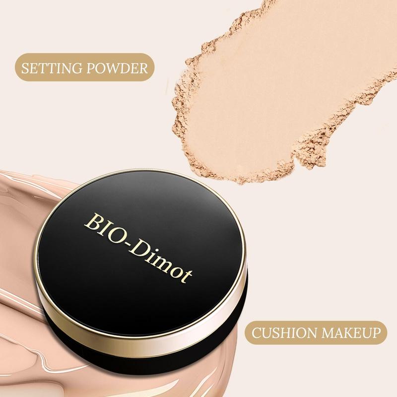 2 in 1 Cushion Foundation & Pressed Powder, Long Lasting Matte Concealer Cushion Foundation, Full Coverage Pressed Powder, Cosmetic for Women & Girls