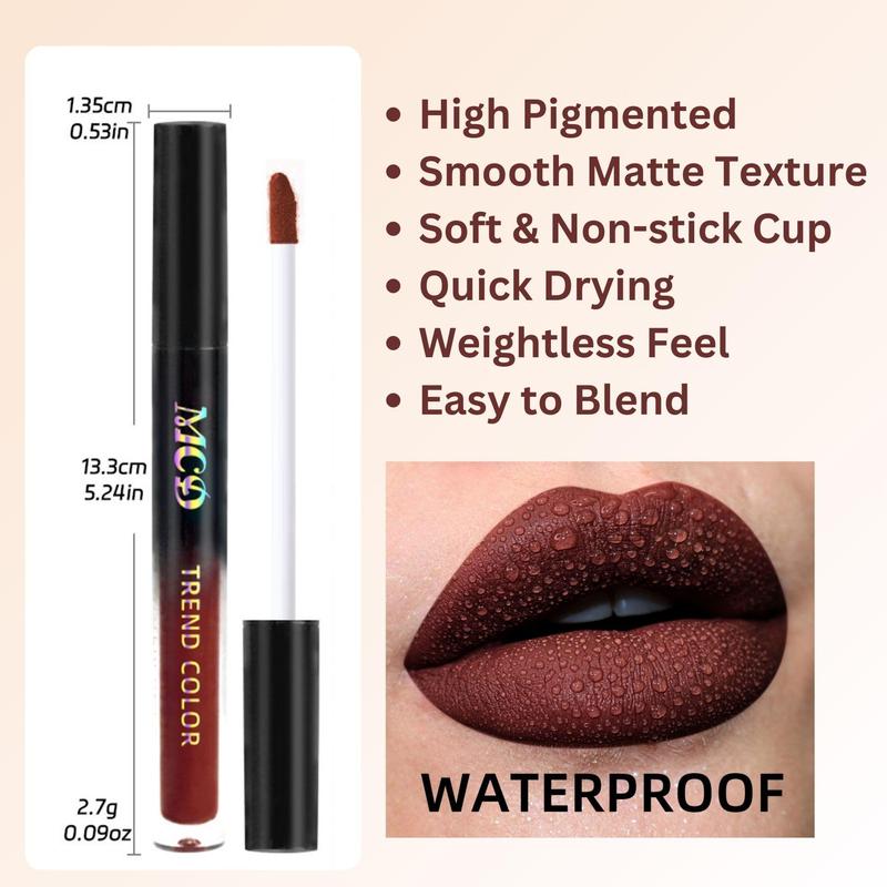 Long Lasting Lip Gloss, 1 Count Waterproof Lip Glaze, Velvet Lip Gloss, Suitable for All Occasions Lip Makeup, Girls and Women Makeup Accessories