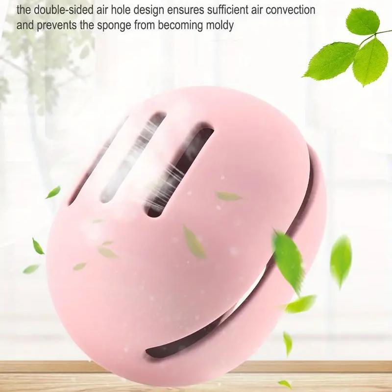 Silicone Makeup Sponge Holder, 2pcs Capsule Design Breathable Makeup Sponge Carrying Case with Double-sided Vents, Dustproof Portable Cosmetic Organizer for Travel & Home Use