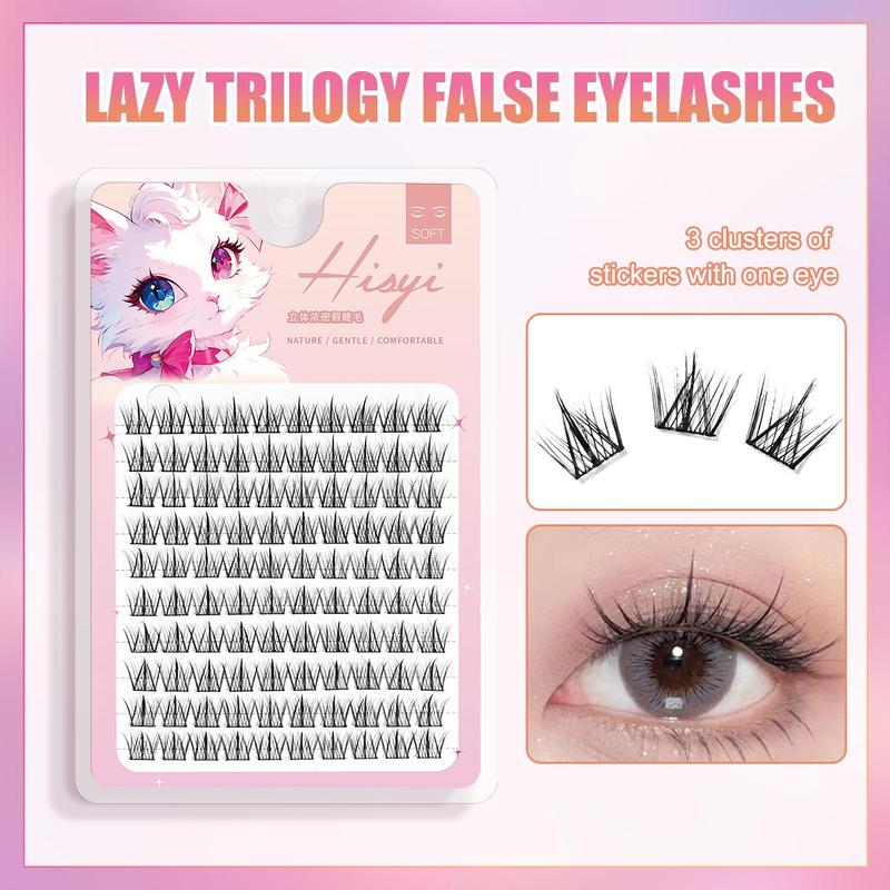 False Eyelashes Lash Extensions, 10 Rows Cosmetic Wispy Cluster Natural Look Faux Eyelashes Eyelashes Extensions, Eye Makeup Tools for Daily Use