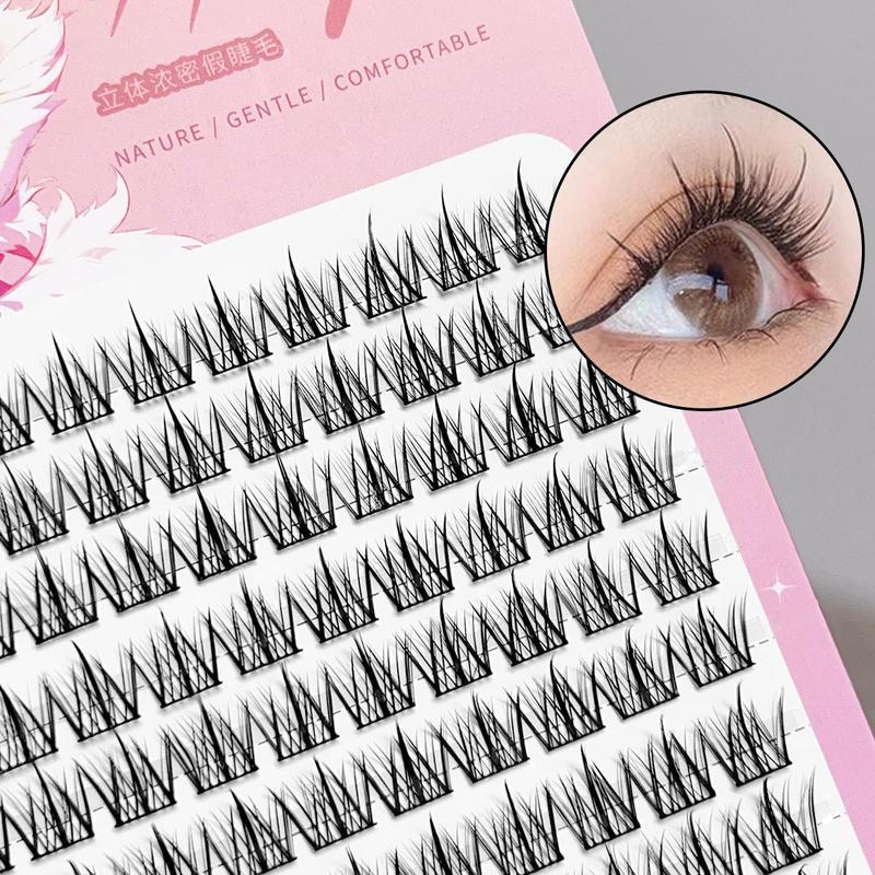 False Eyelashes Lash Extensions, 10 Rows Cosmetic Wispy Cluster Natural Look Faux Eyelashes Eyelashes Extensions, Eye Makeup Tools for Daily Use