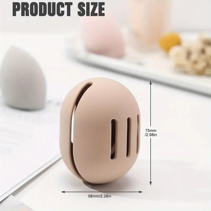 Silicone Makeup Sponge Holder, 2pcs Capsule Design Breathable Makeup Sponge Carrying Case with Double-sided Vents, Dustproof Portable Cosmetic Organizer for Travel & Home Use