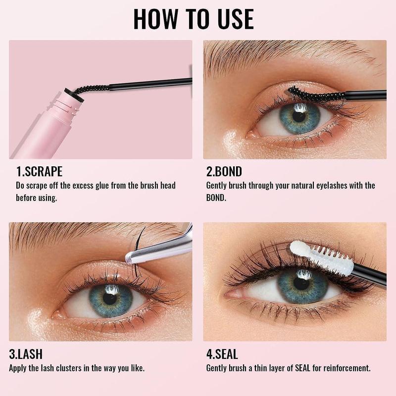 Double-ended Eyelash Glue for Gifts, 1 Count Waterproof False Eyelash Brush, Sticky Eyelash Glue for Eyelash Extensions, Eyelash Glue for Cluster & Separated & Individual Eyelashes