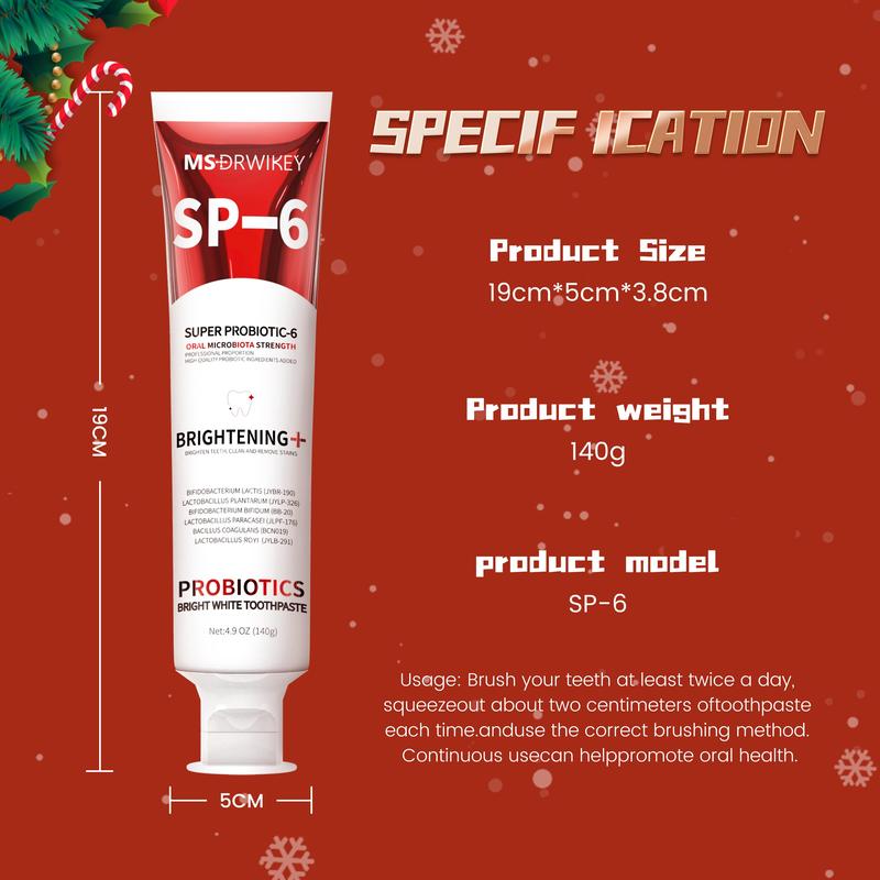 MSDRWIKEY SP-6 Toothpaste | Professional Oral Care, Fresh Breath, Perfect Christmas Stocking Stuffer