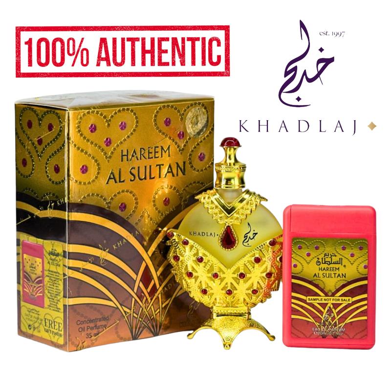 Khadlaj Perfumes | Hareem Al Sultan Gold with Free Spray Bundle - Oil 1.1 OZ & Spray 0.70 OZ - For Women