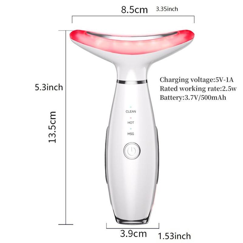 7 Color Facial & Neck Face Massager, 1 Box Portable Vibrating Neck and Face Massager Tools, Skin Care Tool for Women