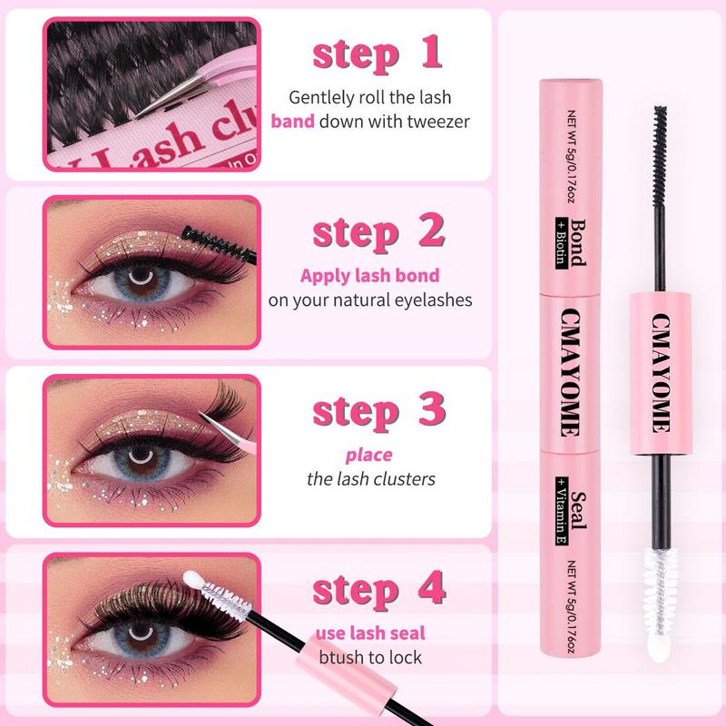 Mixed Length Individual False Eyelashes, 1 Set Natural Look Eyelash Extensions, Self Grafting Curl Eyelashes, Eye Makeup Enhancement for Women & Girls