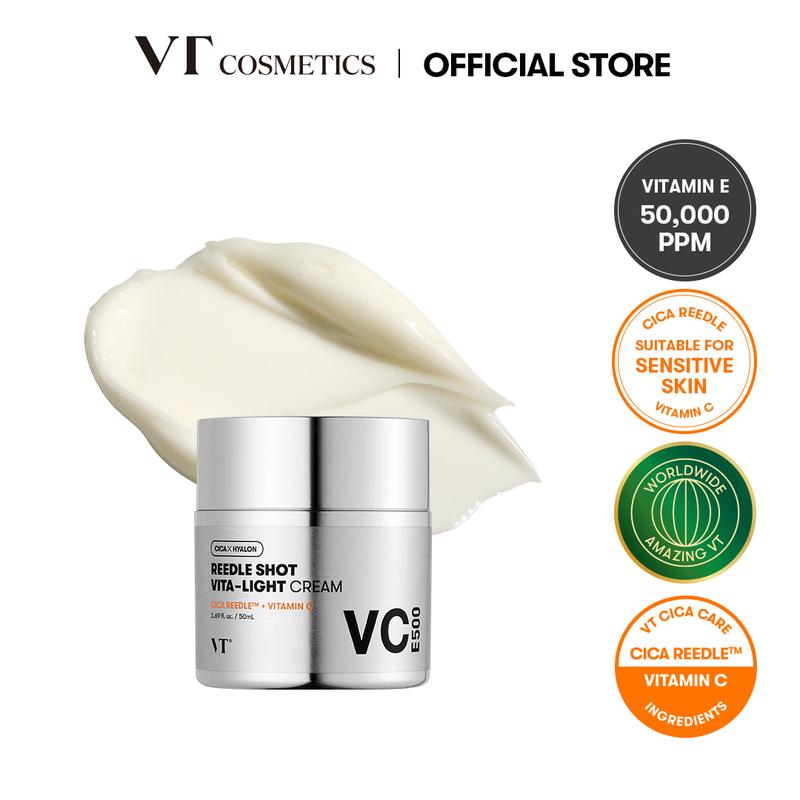 [Official VT Cosmetics] VT VITA-LIGHT CREAM, 96% Pure Vitamins, VT Vita mixing, Hypoallergenic, Safe Cream, Twinkle Skin calming serum pore perfection