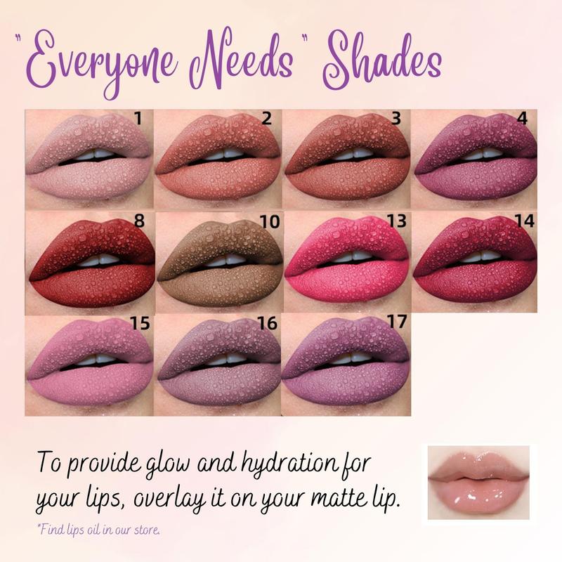 Long Lasting Lip Gloss, 1 Count Waterproof Lip Glaze, Velvet Lip Gloss, Suitable for All Occasions Lip Makeup, Girls and Women Makeup Accessories