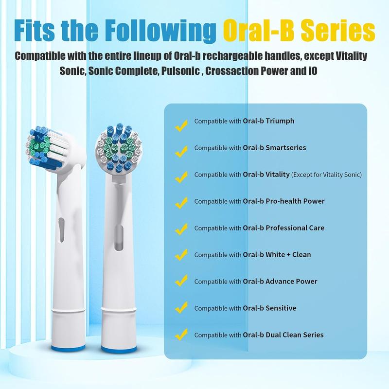 8 count Replacement Toothbrush Heads Compatible with Oral B Braun, Professional Electric Toothbrush Brush Heads Refills for Oral-B Pro 500 750 1000 1500 3000 3757 5000 7000 7500 8000