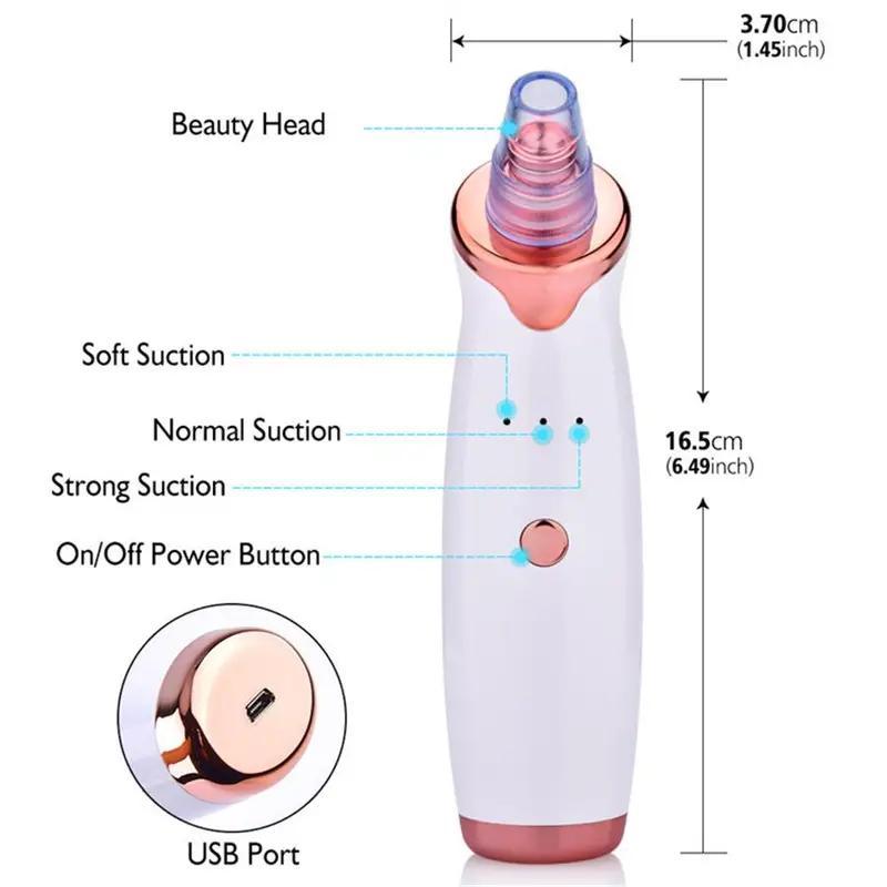 Blackhead Remover Vacuum Tool, 1 Box Multifunctional Vacuum Pore Cleaner with Replaceable Beauty Heads, Electric Blackhead Extractor Tool for Face