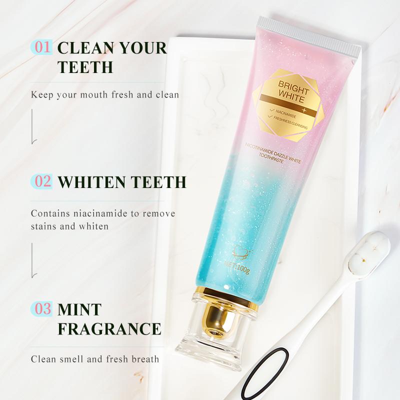 Niacinamide Whitening Toothpaste, whitening Toothpaste, Nicotinamide Toothpaste,Complete Care Toothpaste, Fresh Breath Toothpaste, Remove Tooth Stains（Good whitening effect）