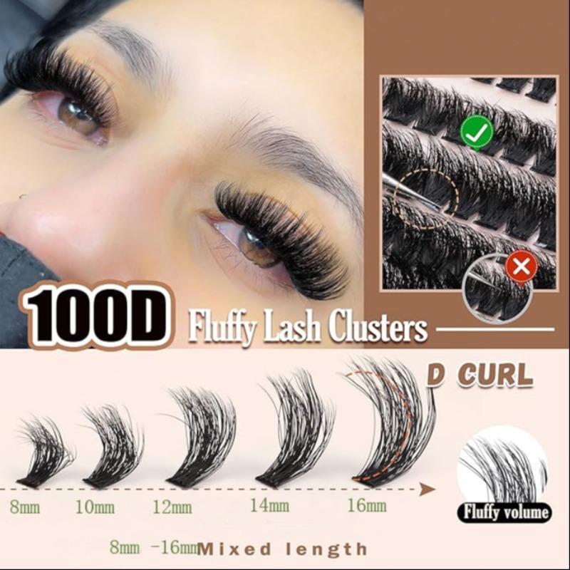 Mixed Length Individual False Eyelashes, 1 Box Natural Look Eyelash Extensions, Self Grafting Curl Eyelashes, Eye Makeup Enhancement False Eyelashes, Lash Clusters Kit