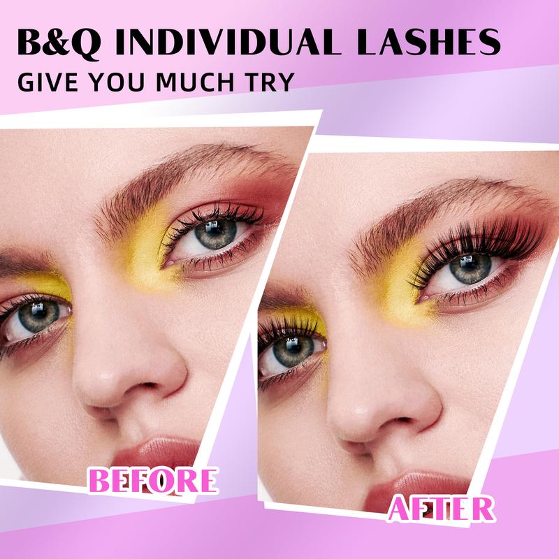 B&Q LASH l 30D+40D G Lash Kit l 280pcs Individual Lashes,D Curl (9-16MIX) for DIY Lashes Extension, Waterproof Long Lasting Beginner Friendly