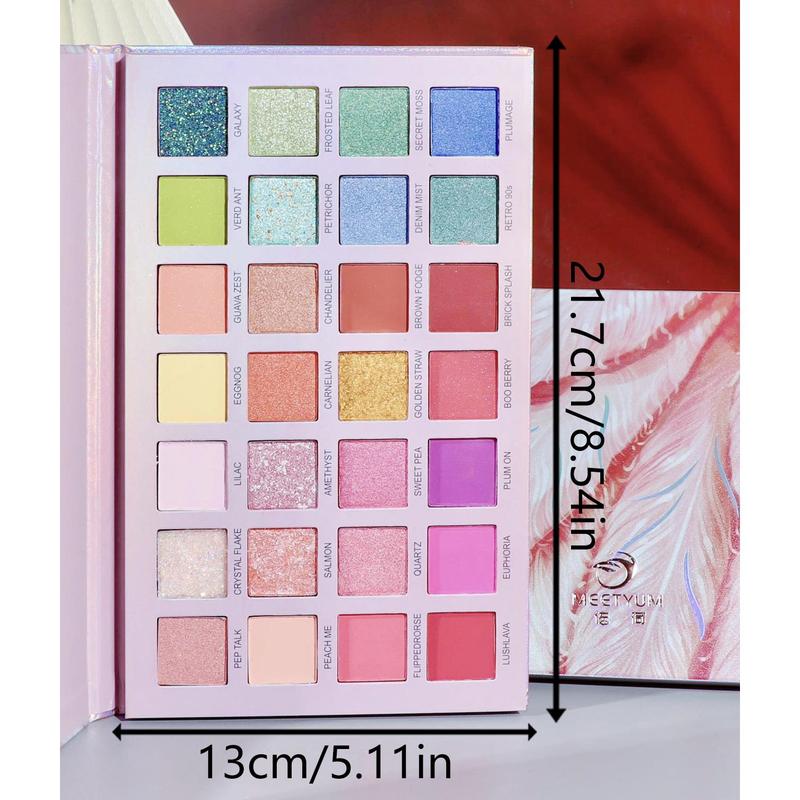 28 Colors Shimmering Eyeshadow Palette, Matte & Glitter Eye Shadows Powder, High Pigmented Blendable Eye Shadow Makeup Products, Multi-use Eye Makeup Tool, Christmas Gift