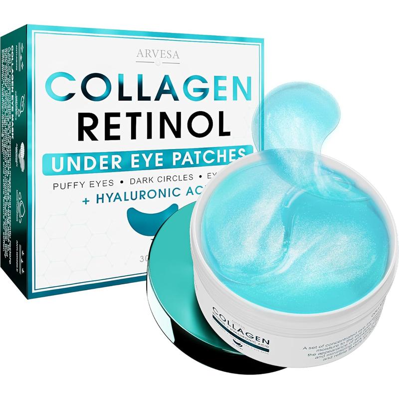 Under Eye Patches For Puffy Eyes And Dark Circles - Retinol Collagen Under Eye Masks - Reduce Wrinkles & Bags - Skin Treatment Pads - 60 Eye Gel Pads