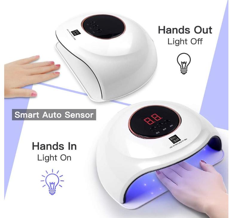 72W UV LED Nail Lamp, Faster UV Light for Gel Polish with 3 Timers, Professional Auto Sensor Nail Dryer with LCD Screen for Salon and Home Use