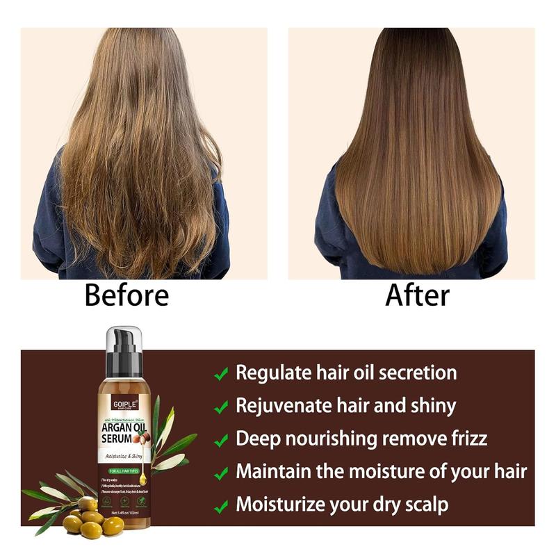 Argan Protein Hair Oil Serum Argan Oil Styling &  Oil - Anti Frizz Control Nourishes & Repair Argan Oil for Dry Damaged Hair & Sclap Heat Protectant Serum for Shine Prevent Hair Burns