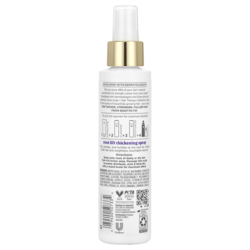 Dove Scalp + Hair Therapy, Root Lift Thickening Spray, 5 fl oz (147 ml)