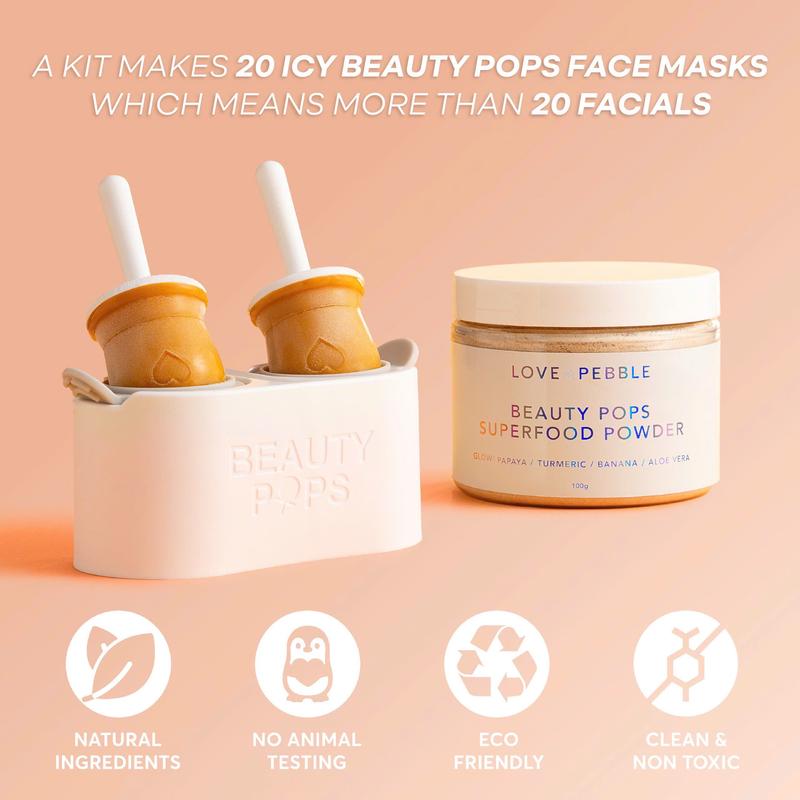 BEAUTY POPS Glow Enzyme Ice Face Mask Kit Skincare Moisturizer Turmeric Papaya Aloe Vera  brightening Facial Banana Hydrate Skin Repair Comfort