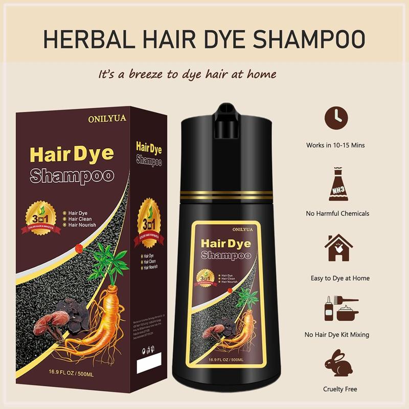 Blonde Brown Hair Color Shampoo 3 in 1 - Instant Natural Hair Dye for Men and Women, Long Lasting Brown Color - Works in Minutes Haircare