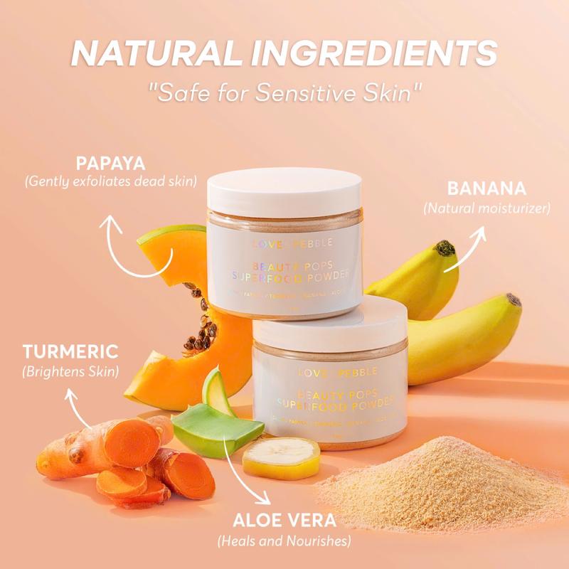 BEAUTY POPS Glow Enzyme Ice Face Mask Kit Skincare Moisturizer Turmeric Papaya Aloe Vera  brightening Facial Banana Hydrate Skin Repair Comfort