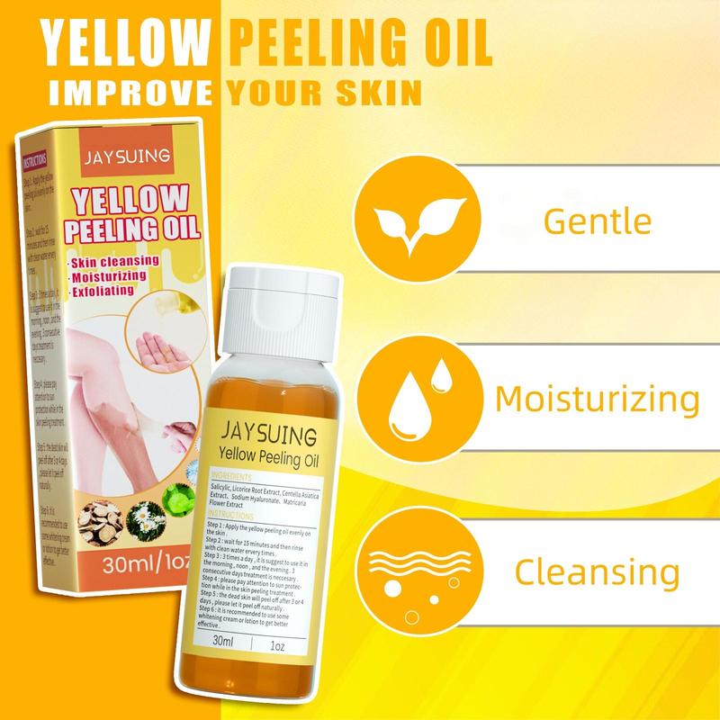 Exfoliating Yellow Peeling Oil, Deep Cleansing & Exfoliating Body Care Oil, Body Scrub for Women & Men