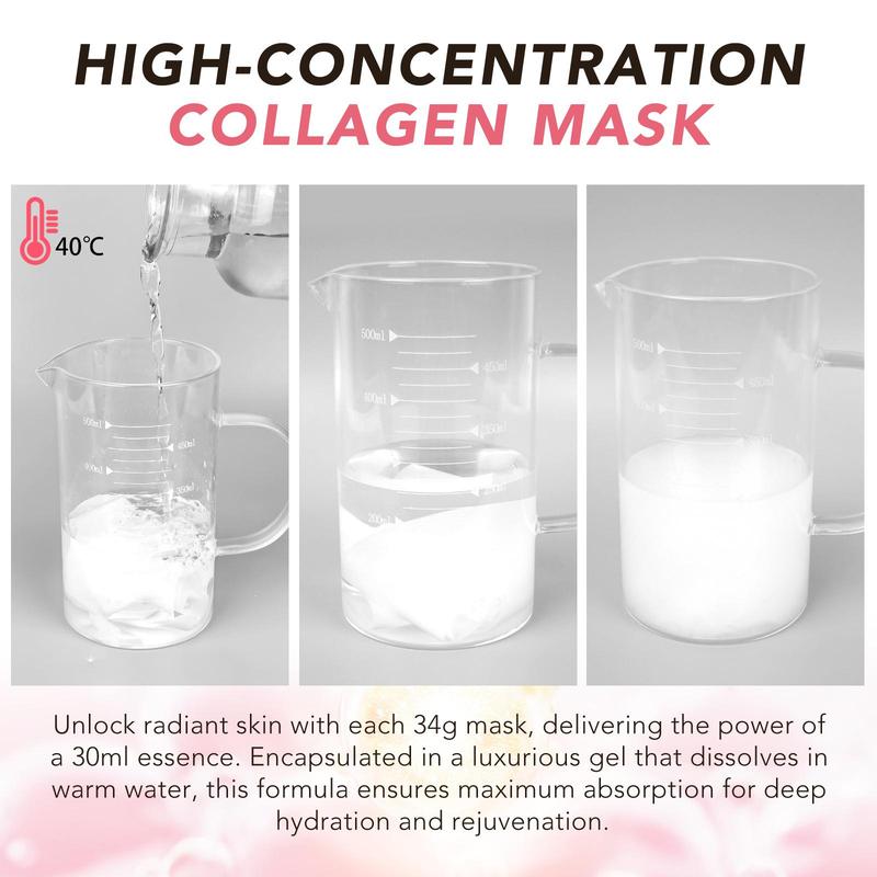 Collagen Facial Mask, 4 Counts box Deep Hydrating & Nourishing Facial Mask, Gentle & Soothing Facial Skin Care Kit for Women, Christmas Gift