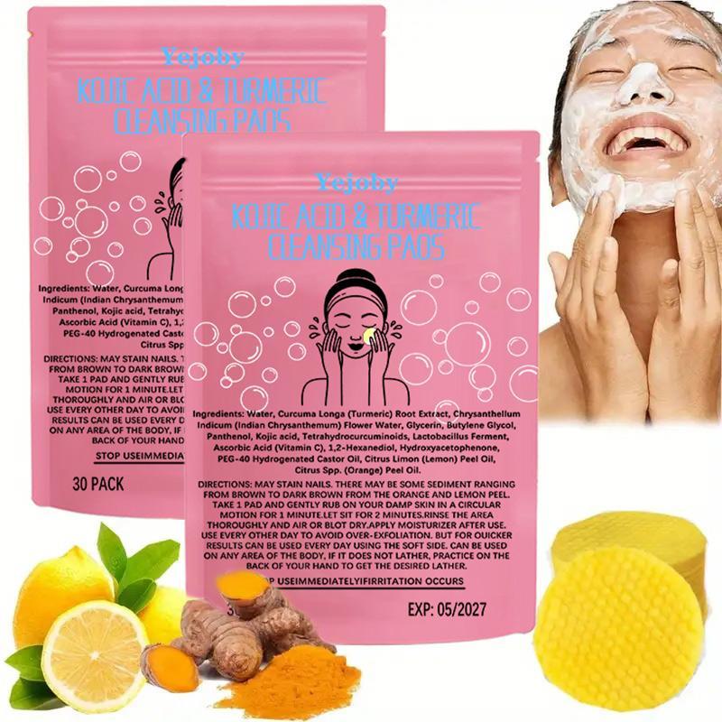 (3 Counts only 23.99$) Turmeric Cleansing Exfoliating Pads Facial Cleansing Skincare, cleansing, skin care, cleansing Turmeric Comfort Turmeric Kojic Acid Cleansing Exfoliating Pads Facial Cleansing   Foaming Skincare Organic Gentle Smooth Acrylic