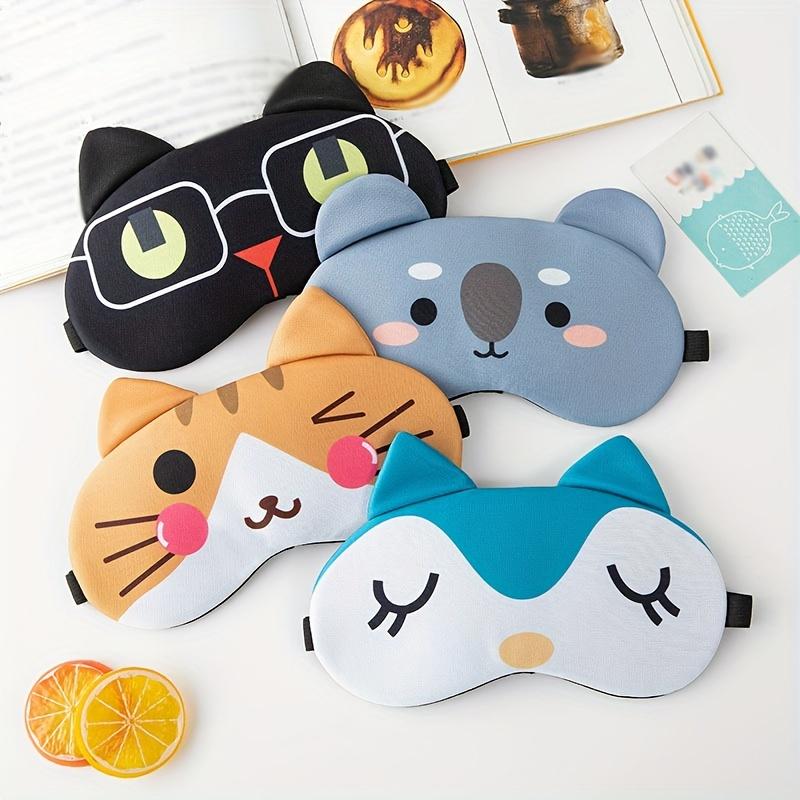 Cute Cartoon Animal Adjustable Sleeping Eye Mask, Travel Sleep Nap Eye Mask Shading Eye Mask, Blackout Sleep Eye Mask Sleeping Eye Mask Comfortable Design Sleeping Eye Mask, Suitable for Night Sleep Air Travel and Nap Soft Eye Mask