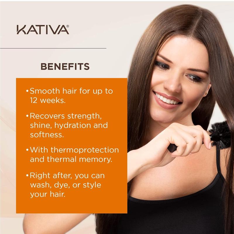 Kativa Brazilian Keratin Kit (Alisado Brasileño) – 12-Week Treatment with Organic Keratin & Argan Oil for Salon Results at Home