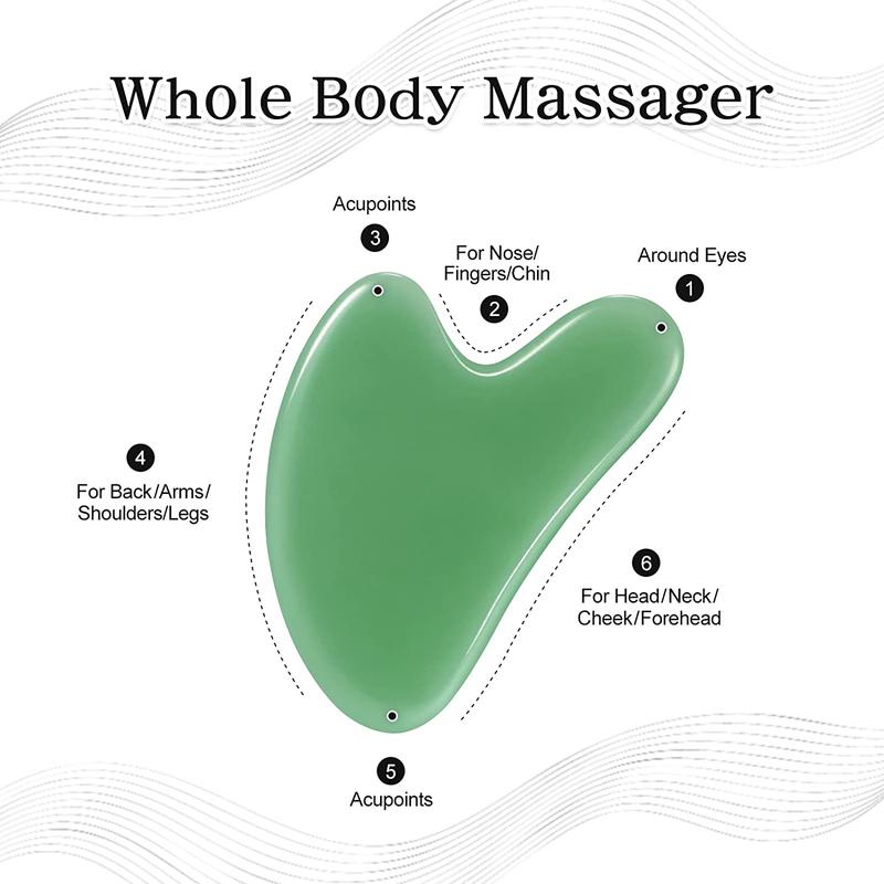 Manual Face Massager, Comfort Imitation Jade Gua Sha Stone for Scraping & Lifting, Skincare Gift