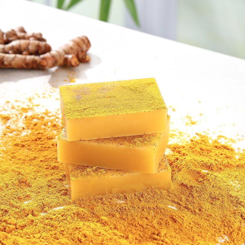 turmeric & kojic soap  - 100g , HandMade Brightening soap With Lemon Turmeric & Kojic Acid  for Men and Women,Rich foam, smells like lemon turmeric,Suitable for washing face, hands and bathing,Cleansing the skin