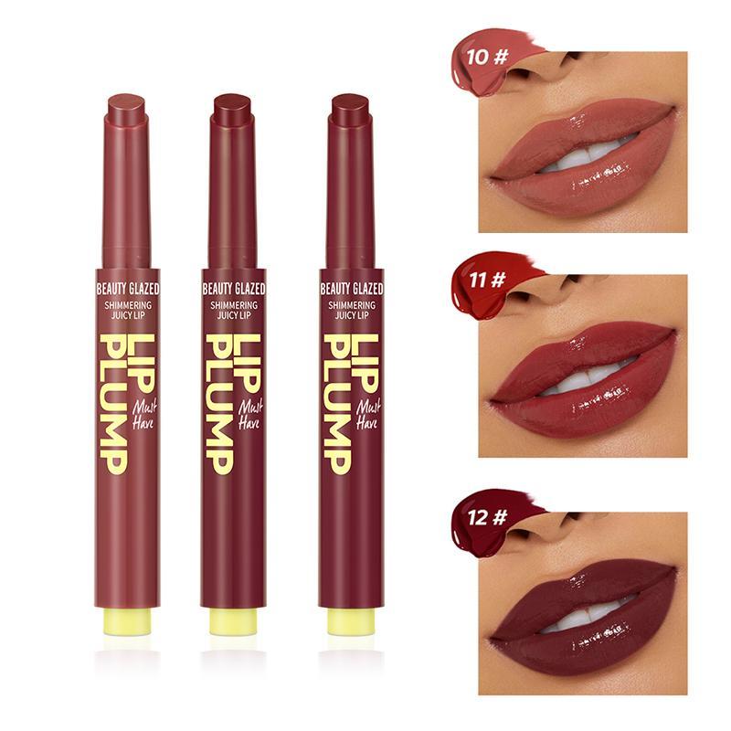 Long Lasting Lip Glosses (3pcs set), Easy Coloring Moisturizing Lip Glosses, For All Occasions Lip Makeup, Girls And Women Makeup Accessories, Elegant Hydrating Lip Cosmetic for Gift, Glossy Cosmetic