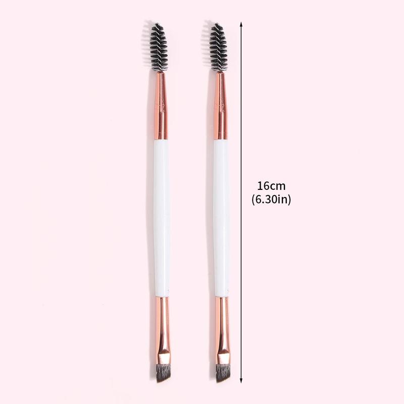 2pcs Double Head Makeup Brushes Set, Eyebrow & Lash Brushes for Makeup, Professional Makeup Brush Tools For Women & Girls, Portable Beauty Brushes for Daily & Travel Use