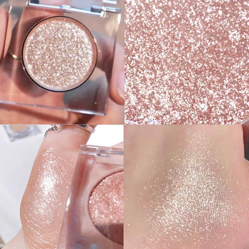 Glitter Eyeshadow, Single Color Shimmering Eye Shadow, Glittering Brightening Highlighting Eyeshadow Powder, Long Lasting Sweat-proof Eye Shadow Makeup Products