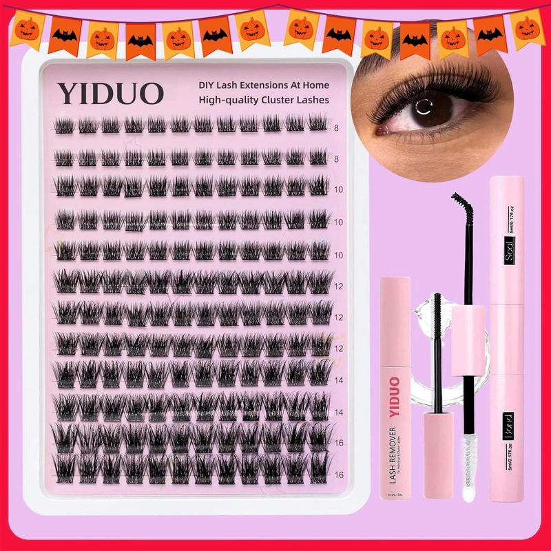 DIY Summer Lash Extensions Lash Clusters Kit, 1 Box Mixed 8-16mm Cluster Lashes & Eyelash Extension Glue & Lash Glue Remover Tweezers, Natural Look Cluster Lashes Extensions Makeup Products, Eyelashes Extensions Kit, Christmas Gift