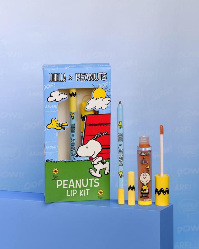 Lurella x Peanuts Kickoff Lip Kit - Nude Liquid Lipstick and Retractable Lip Liner Set, Long-Lasting and Effortless Makeup