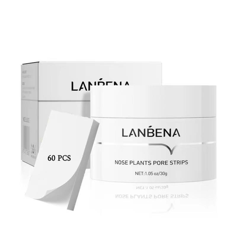 LANBENA Top Choice 60-Count Blackhead Eradicator Mask Kit - Activated Charcoal Pore-Refining Strips for Complete Facial Cleansing, Exfoliation & Revitalization - Premium Hydrating Skin Solutions Skincare Aloe nose  strips nose patch