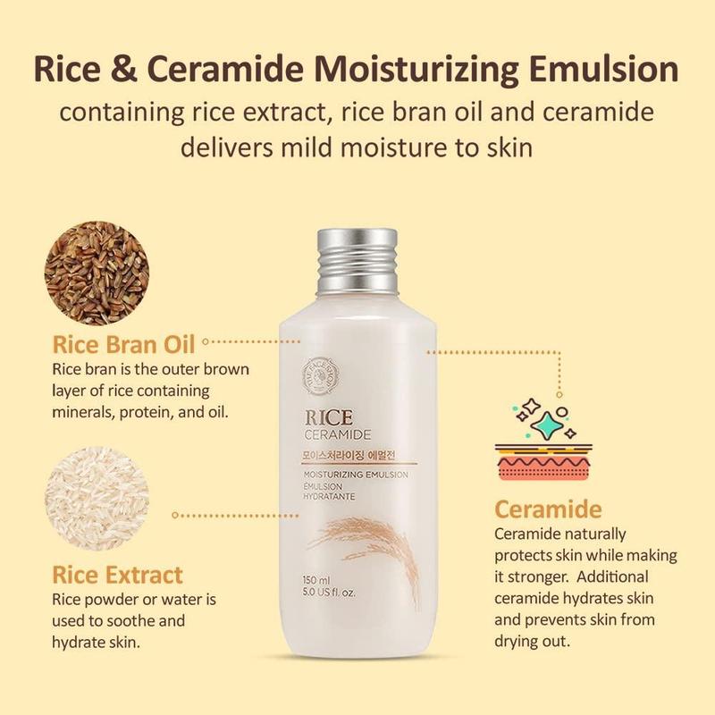 The Face Shop Rice Ceramide Moisturizing Emulsion - Rice Extract - Lightweight Toners Moisture Skincare