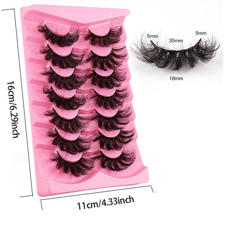 Fluffy False Eyelashes, 7 Pairs Natural Curling Eye Makeup Strip Lashes, Full Volume False Eyelashes for Women and Girls, Eyelash Extension Strip, Christmas, Christmas Gift